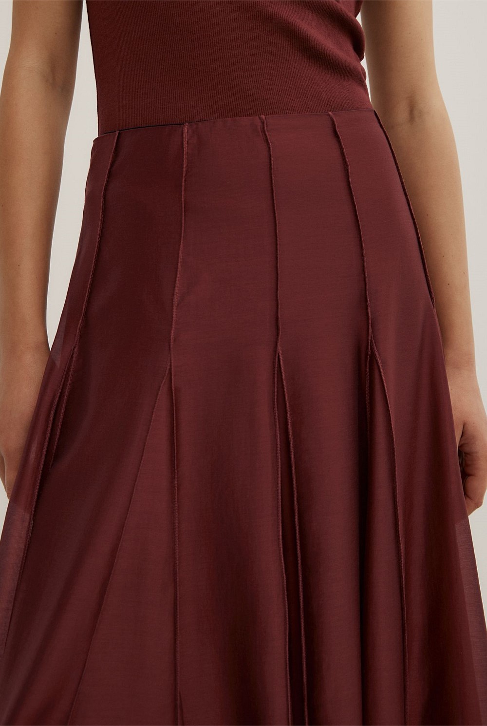 Godet Panel Maxi Skirt