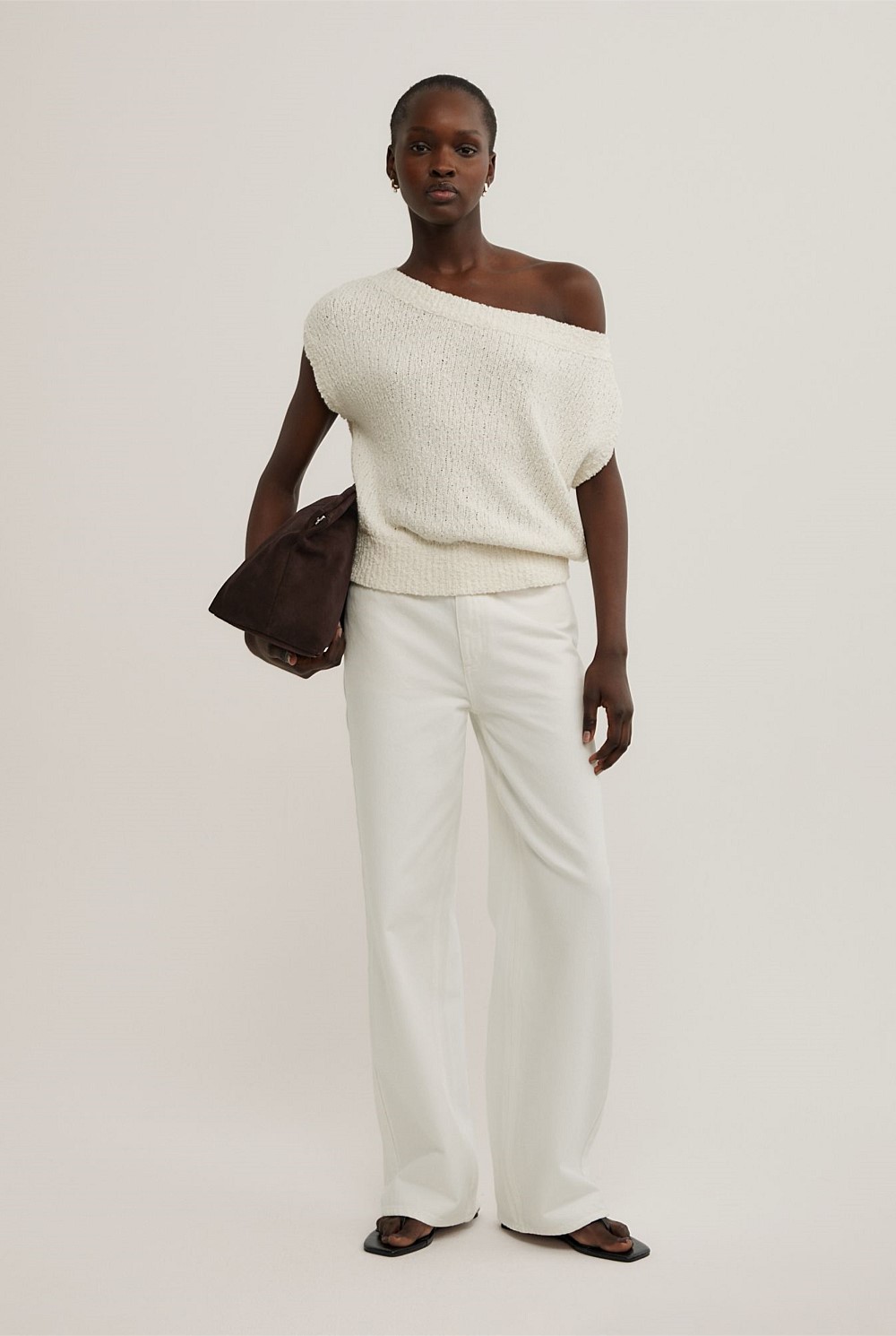Textured Asymmetric Knit Tank Top