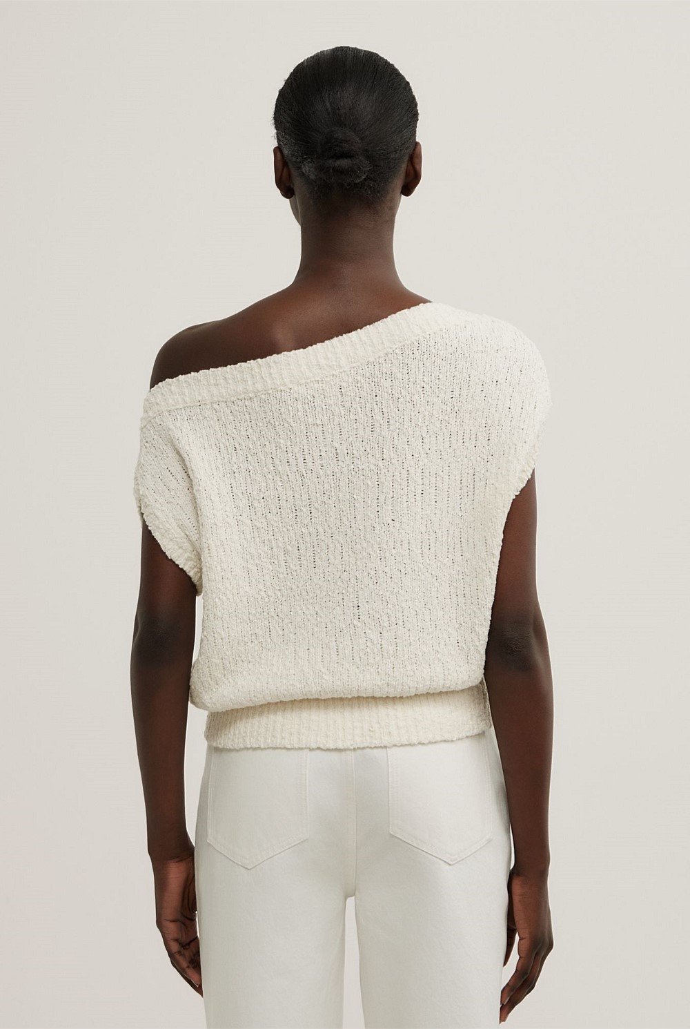Textured Asymmetric Knit Tank Top