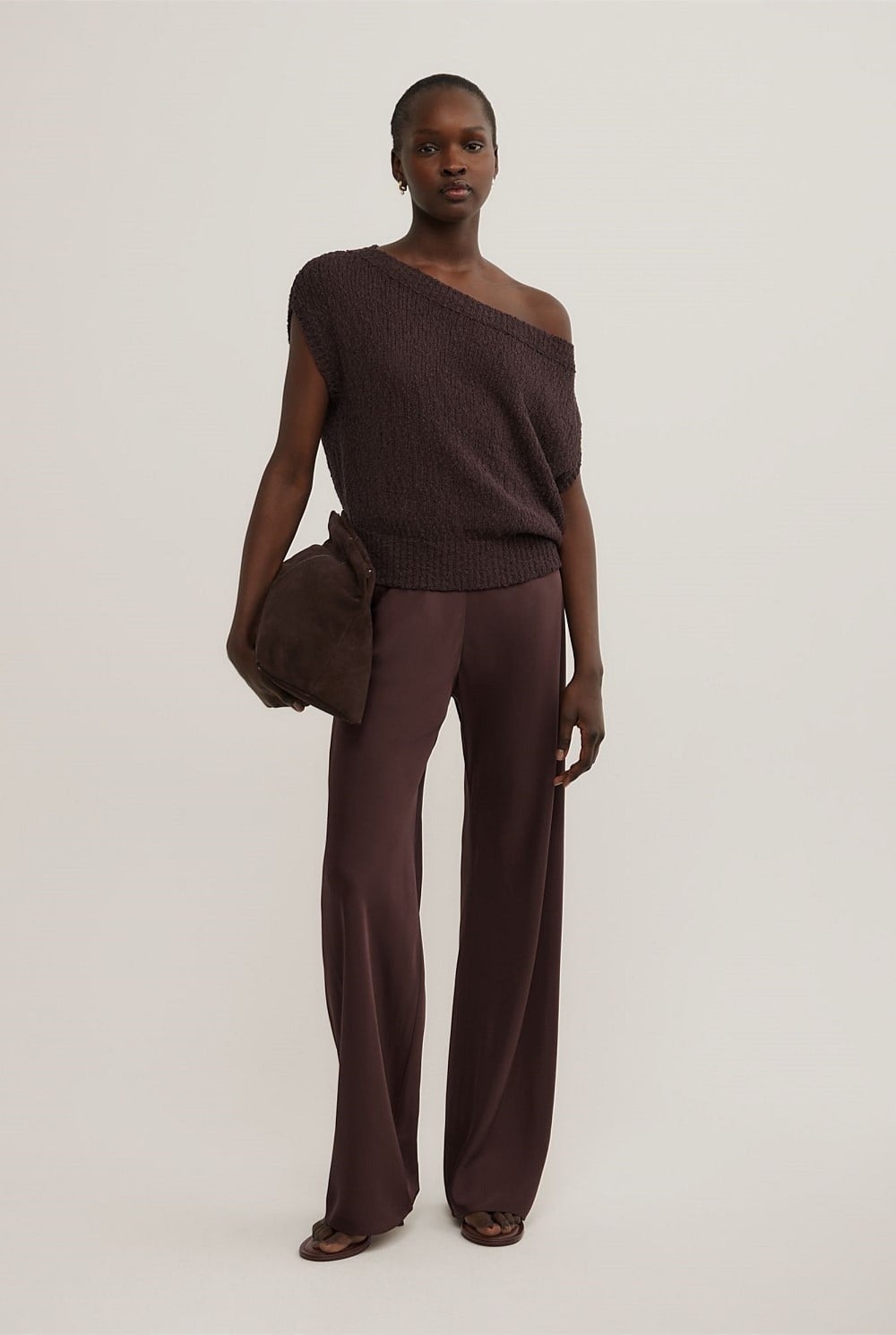 Textured Asymmetric Knit Tank Top