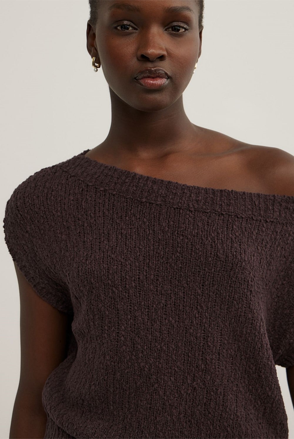 Textured Asymmetric Knit Tank Top