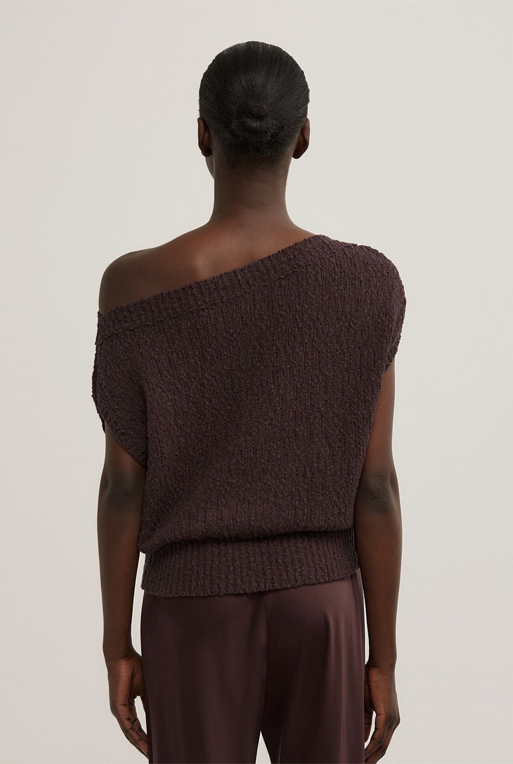 Textured Asymmetric Knit Tank Top