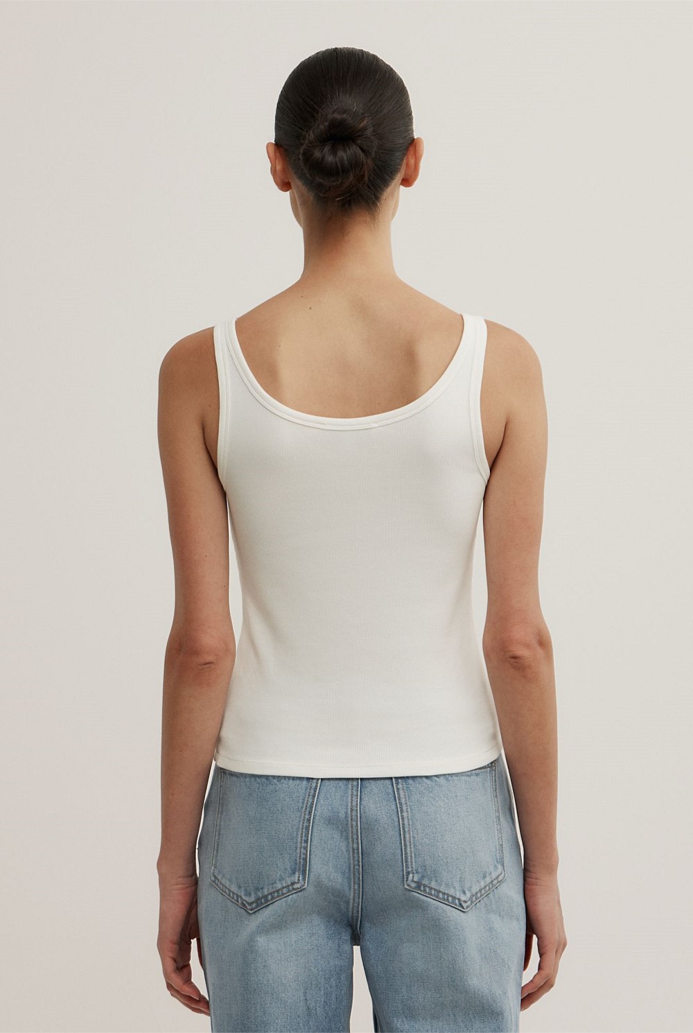 Fine Scoop Neck Tank Top