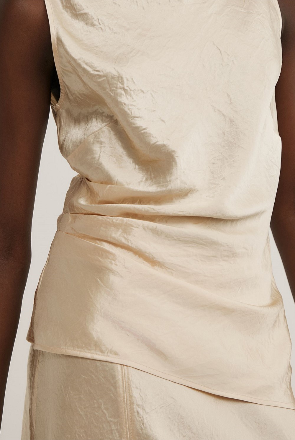 Crinkle High Neck Top
