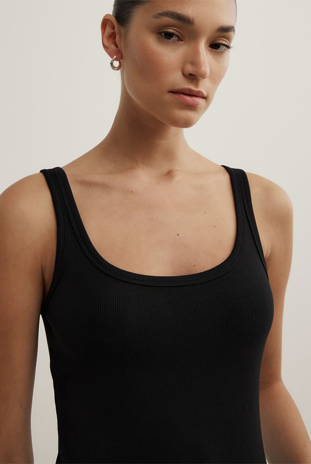 Fine Scoop Neck Tank Top