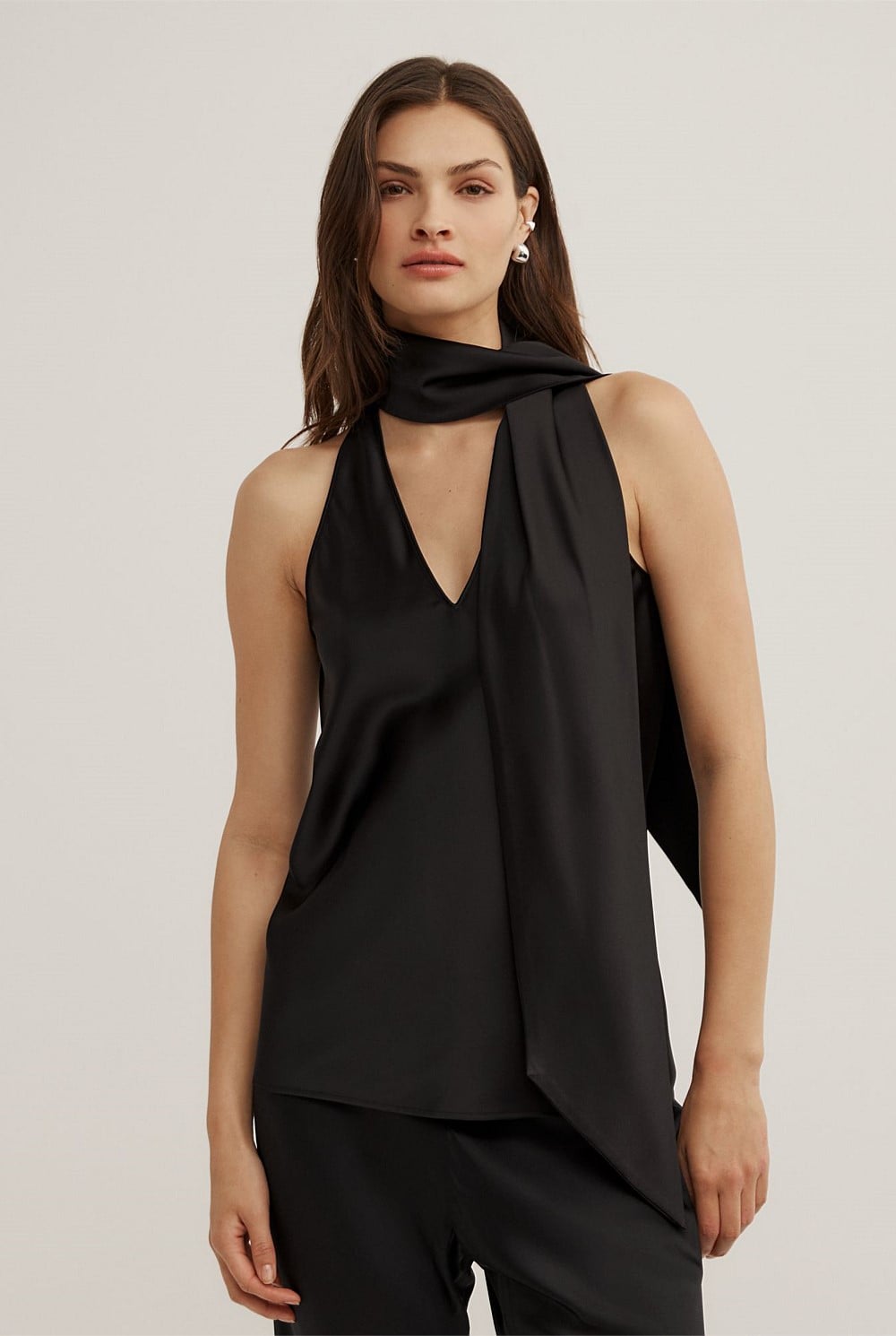 V-Neck Scarf Top