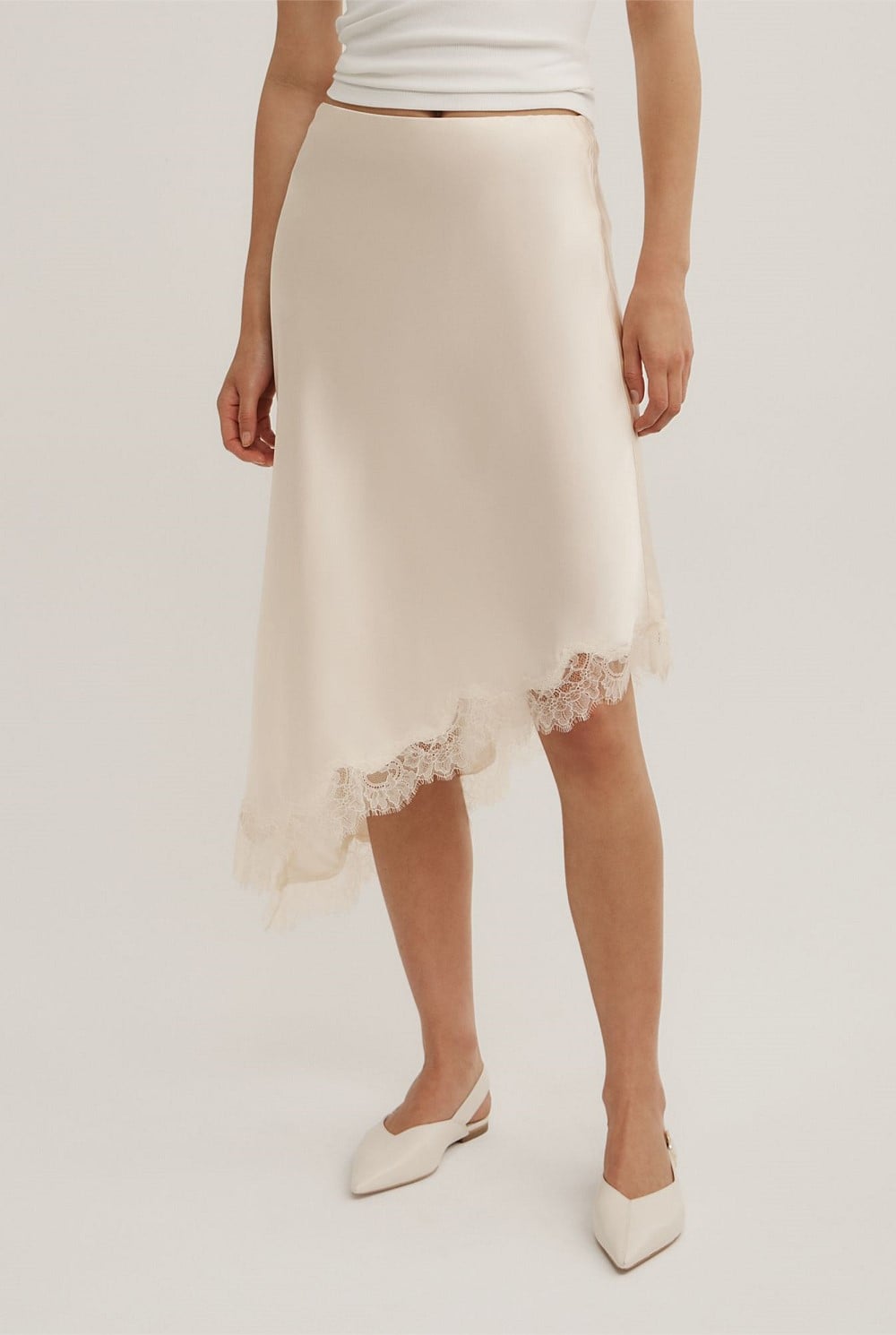Asymmetric Lace Skirt