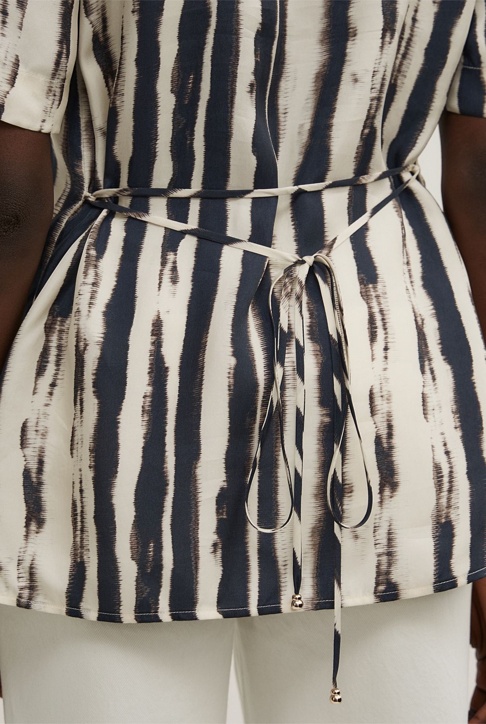 Cupro Tie Waist Shirt
