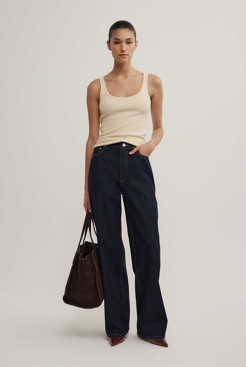 Fine Scoop Neck Tank Top