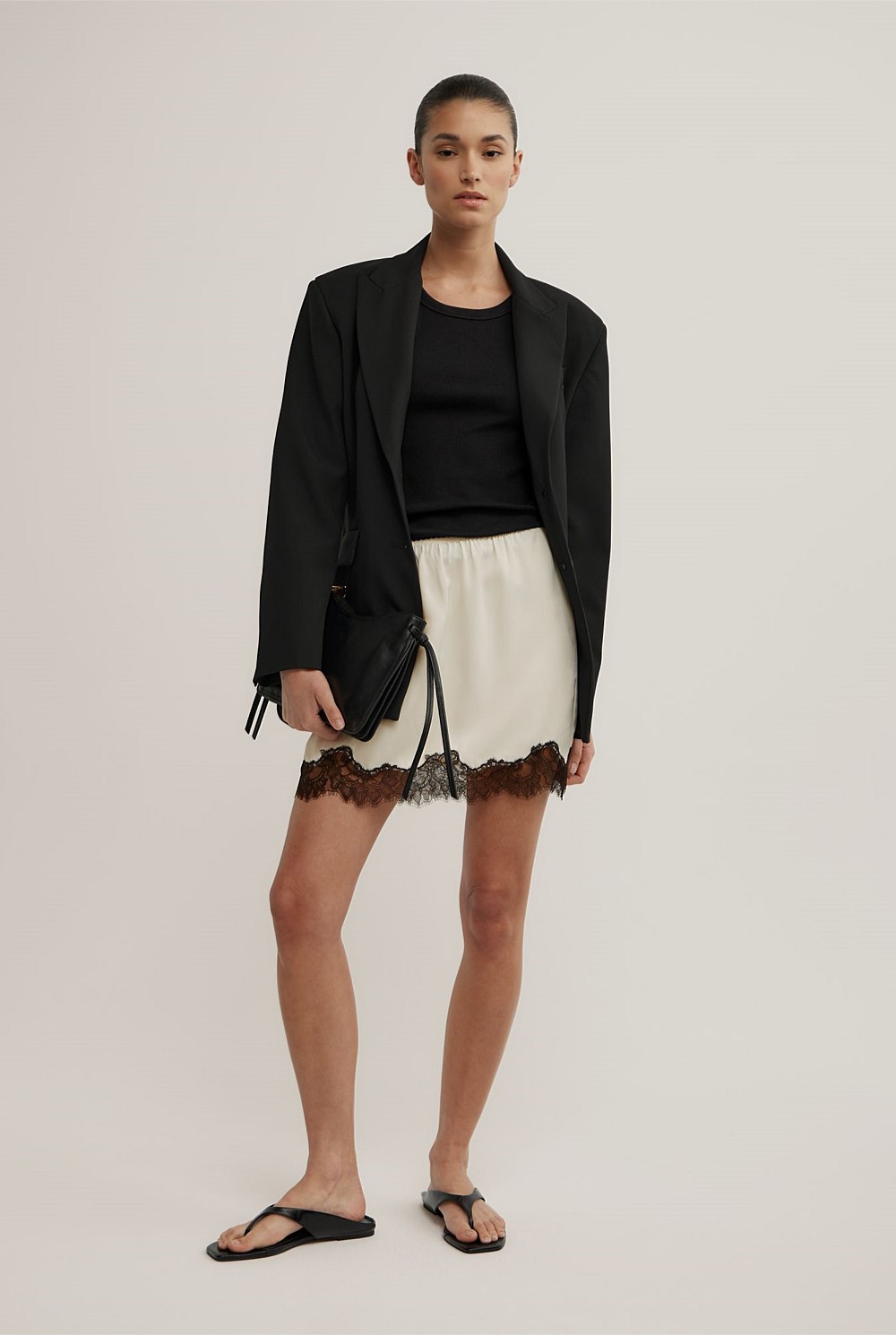 Lace Trim Mini Skirt