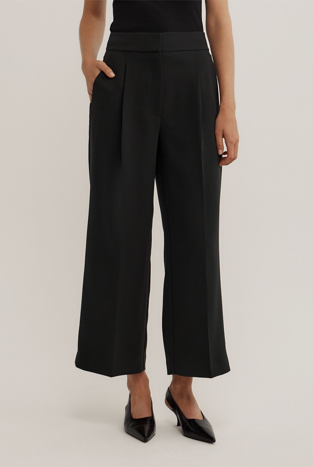 Pick Stitch Crop Pants