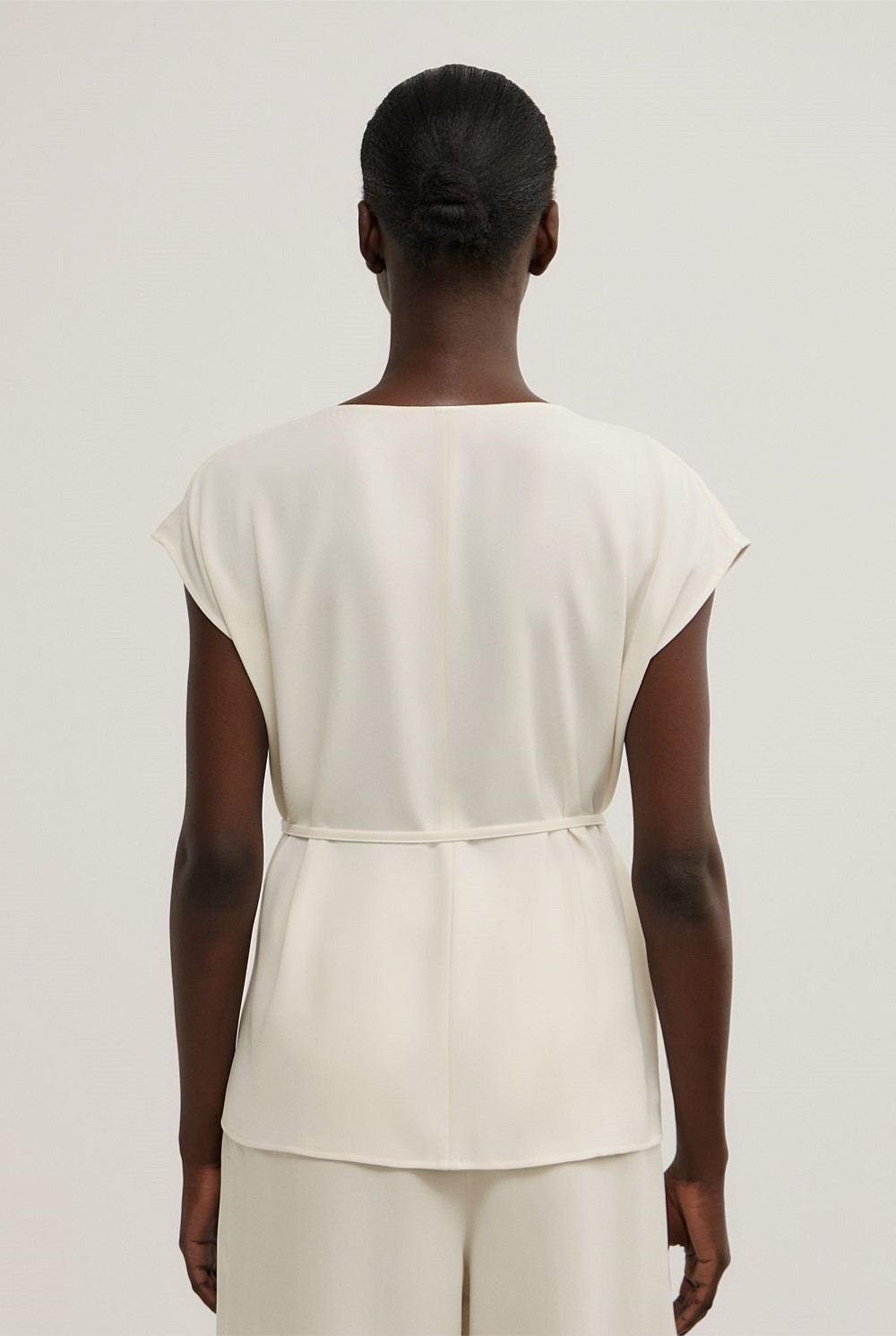 Cowl Tie Belt Top