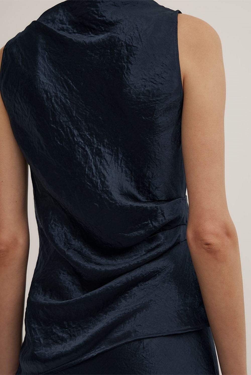 Crinkle High Neck Top