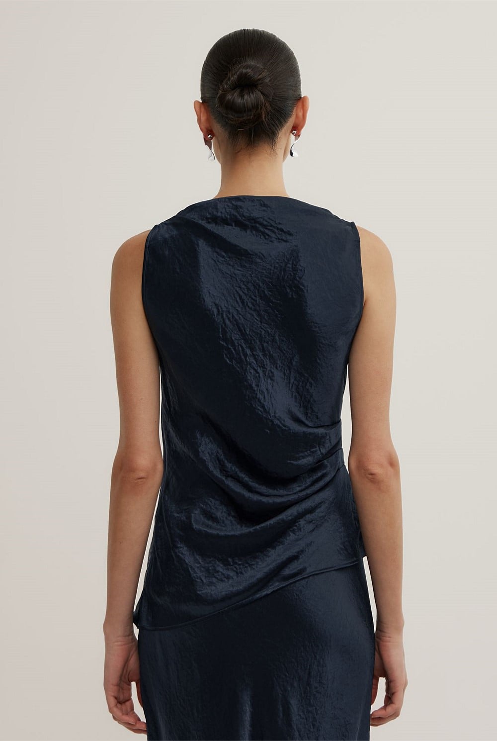 Crinkle High Neck Top