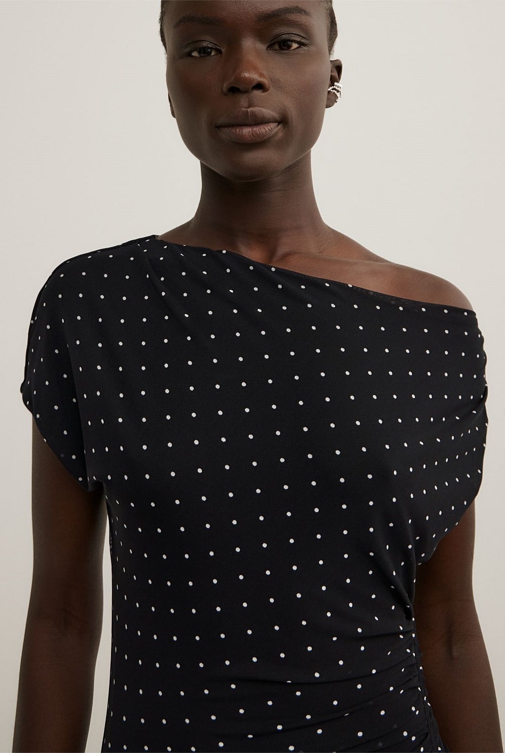 Off Shoulder Mesh Dress
