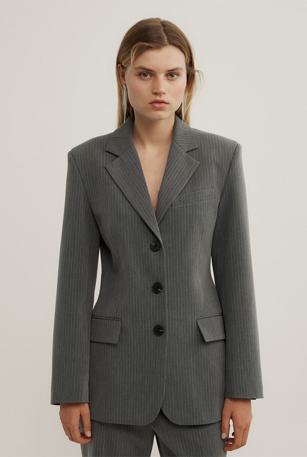 Pinstripe Slim Blazer