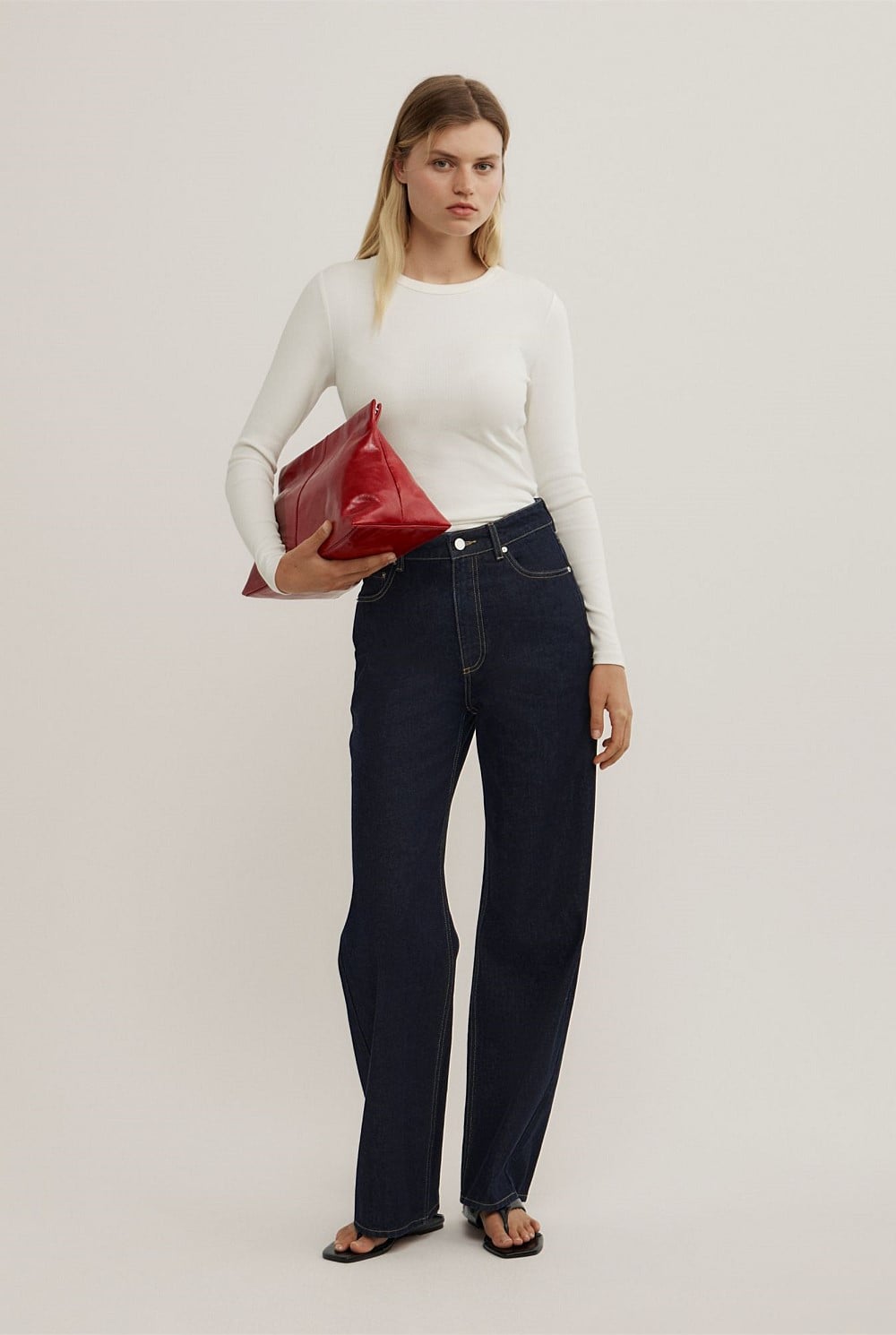 Crew Rib Long Sleeve Top