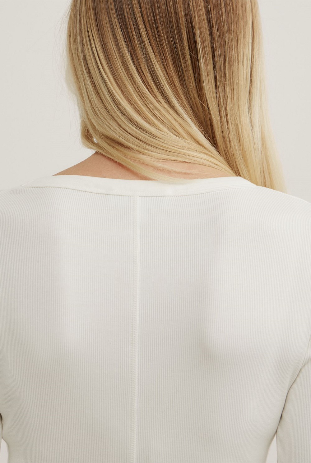 Crew Rib Long Sleeve Top