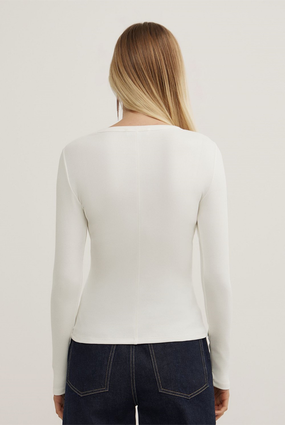 Crew Rib Long Sleeve Top