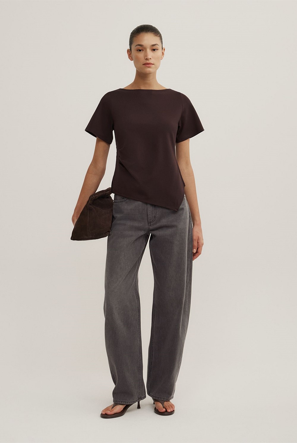 Tuck Wide Neck T-Shirt