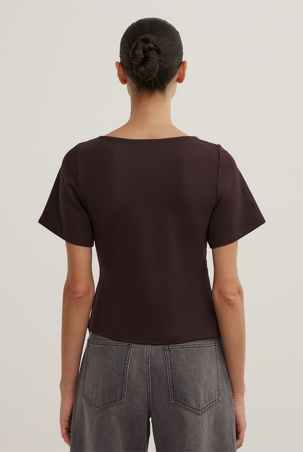 Tuck Wide Neck T-Shirt