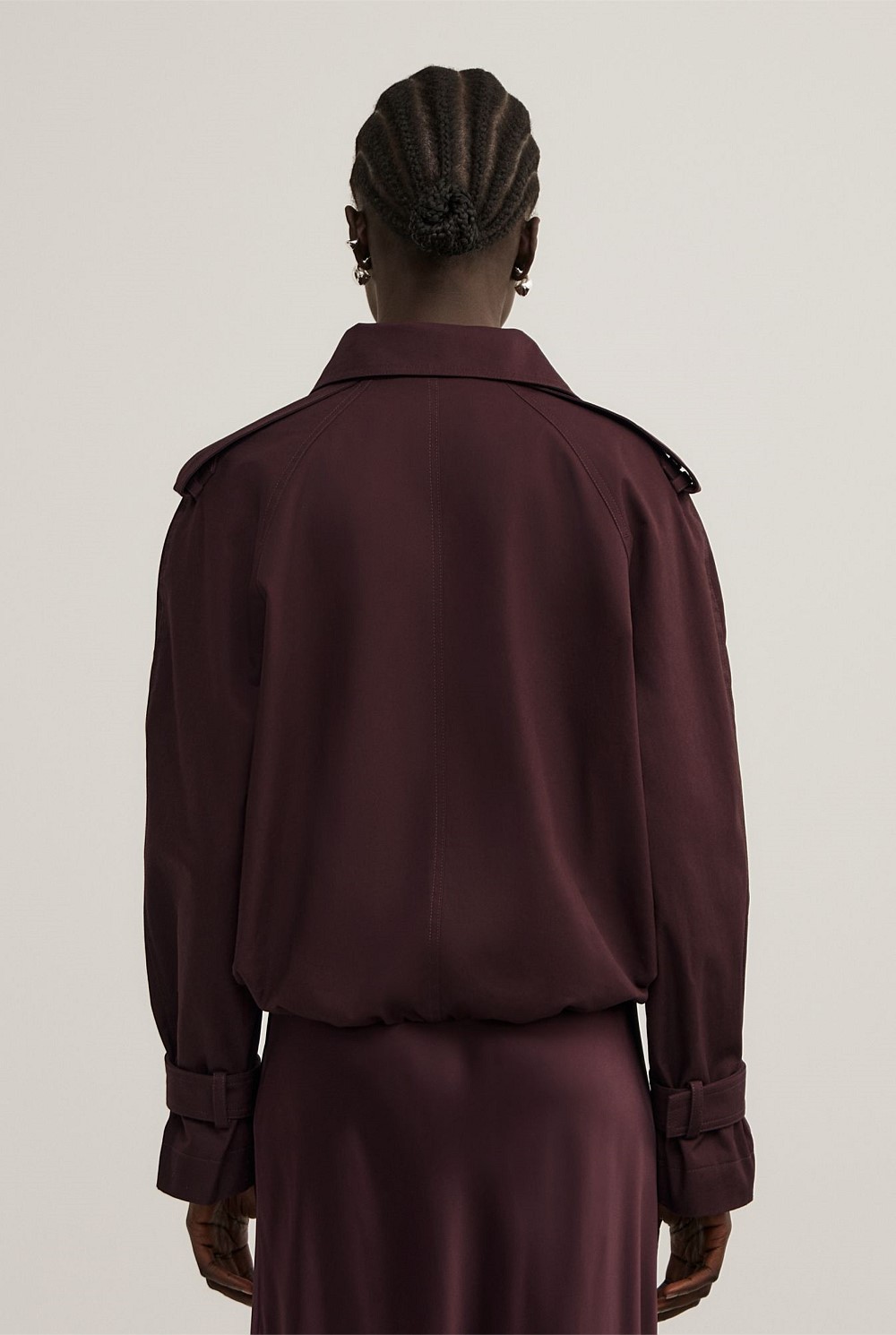 Funnel Neck Trench Coat