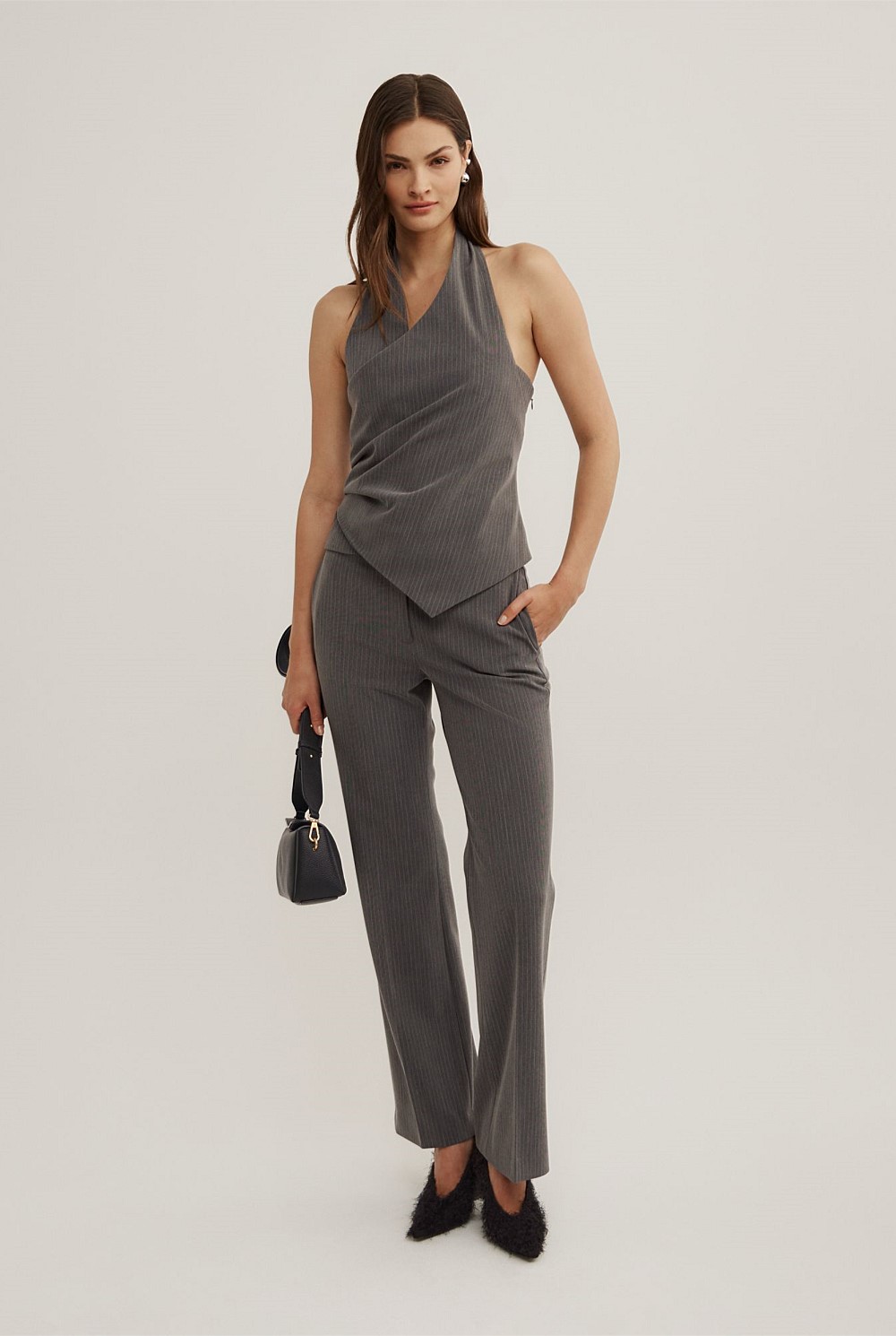 Pinstripe Halter Top