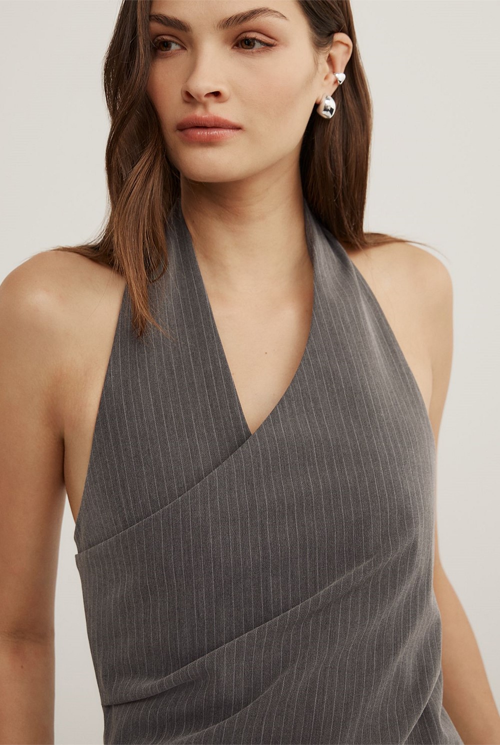Pinstripe Halter Top