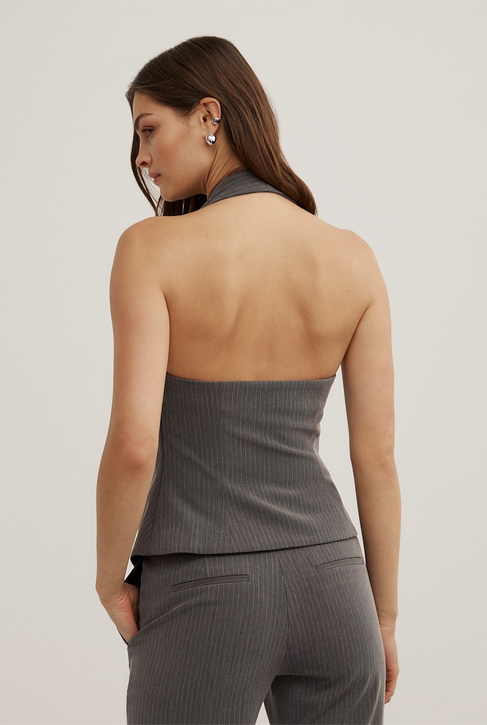 Pinstripe Halter Top