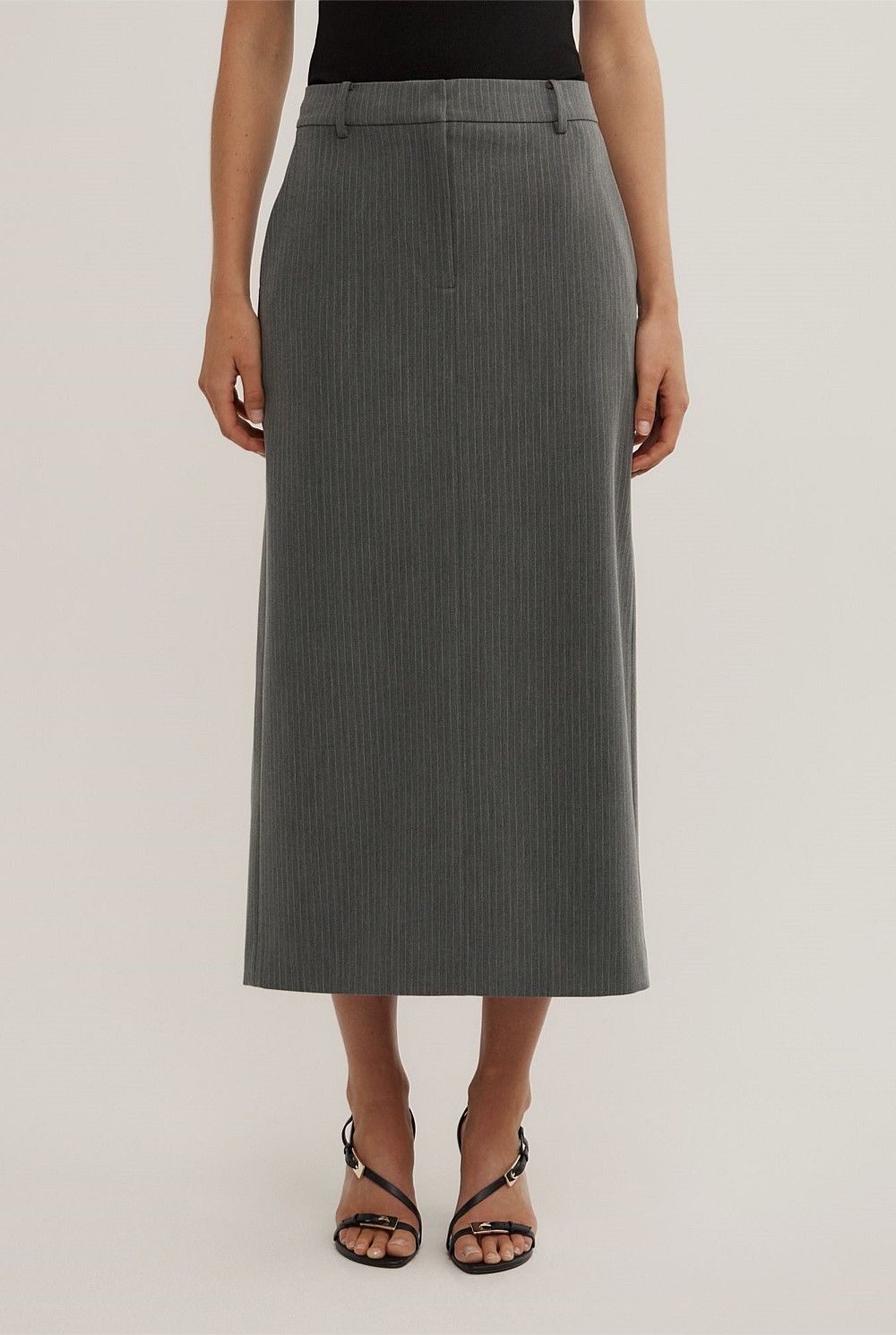 Pinstripe Midi Skirt
