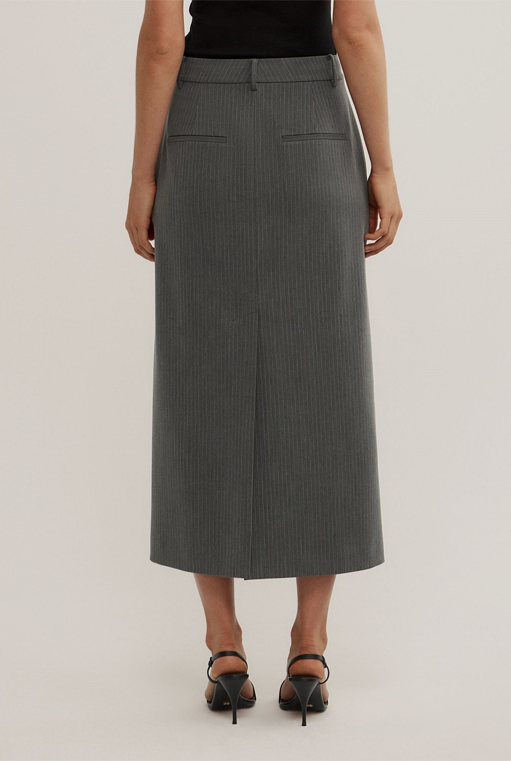 Pinstripe Midi Skirt