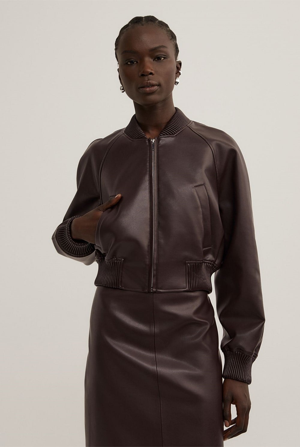 Cropped Bomber Jacket