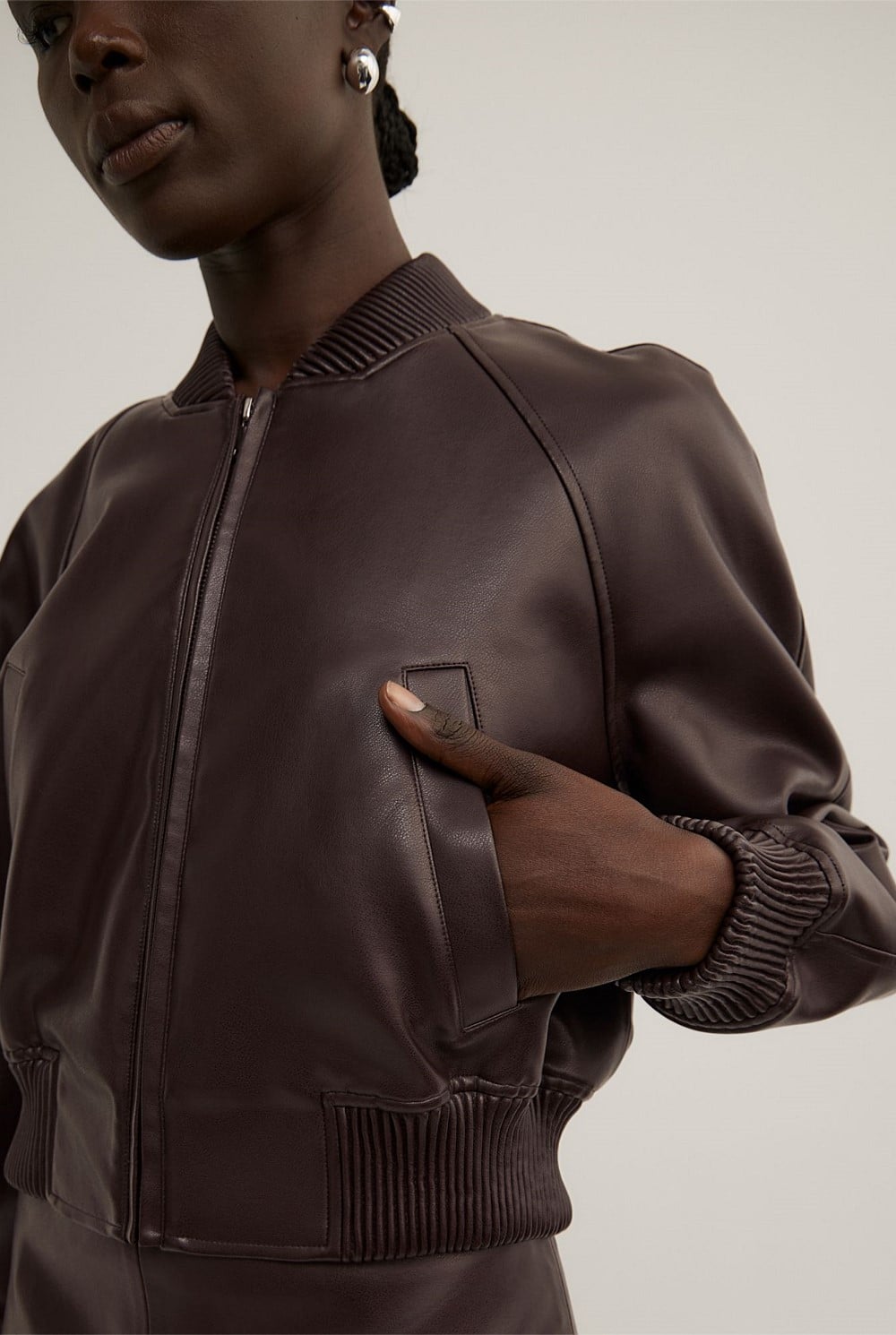 Cropped Bomber Jacket