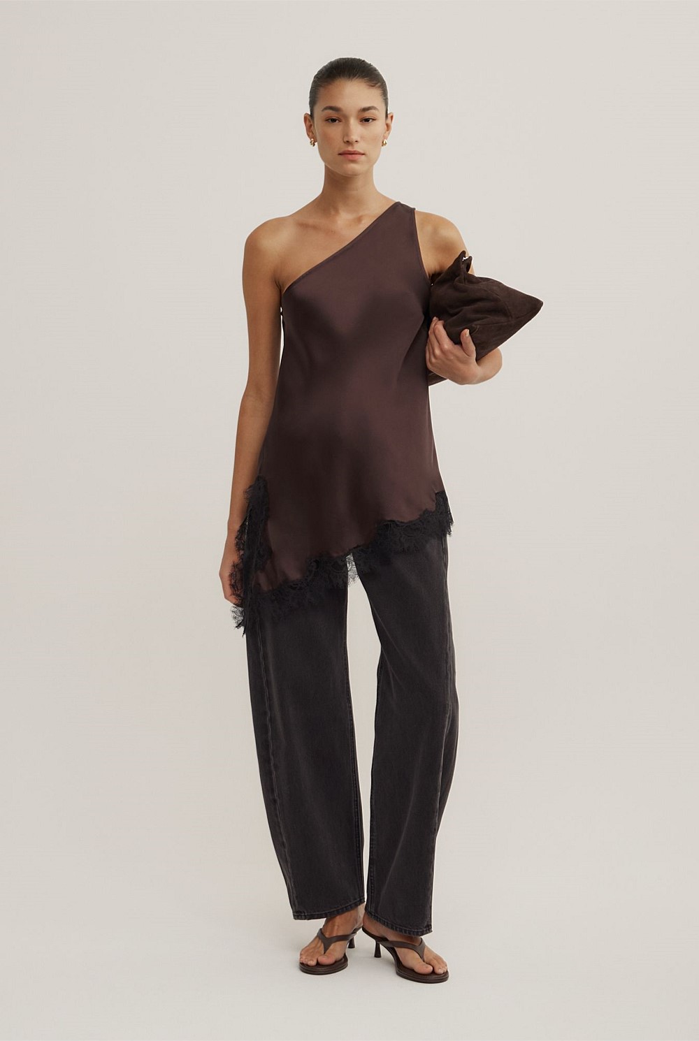 One Shoulder Lace Top
