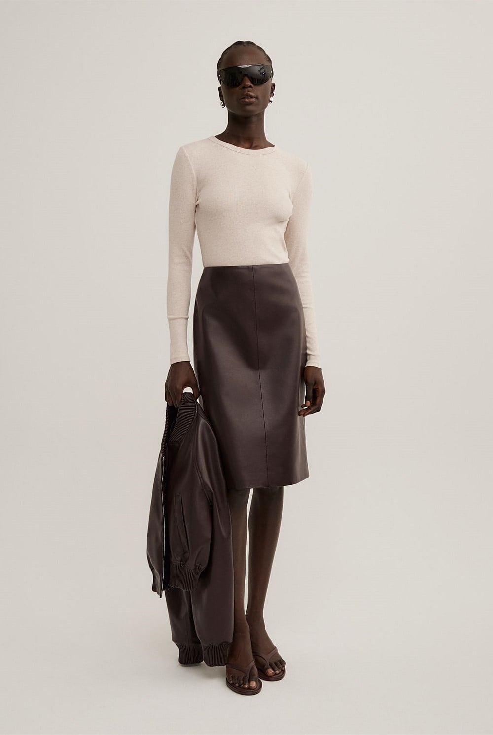 Crew Rib Long Sleeve Top