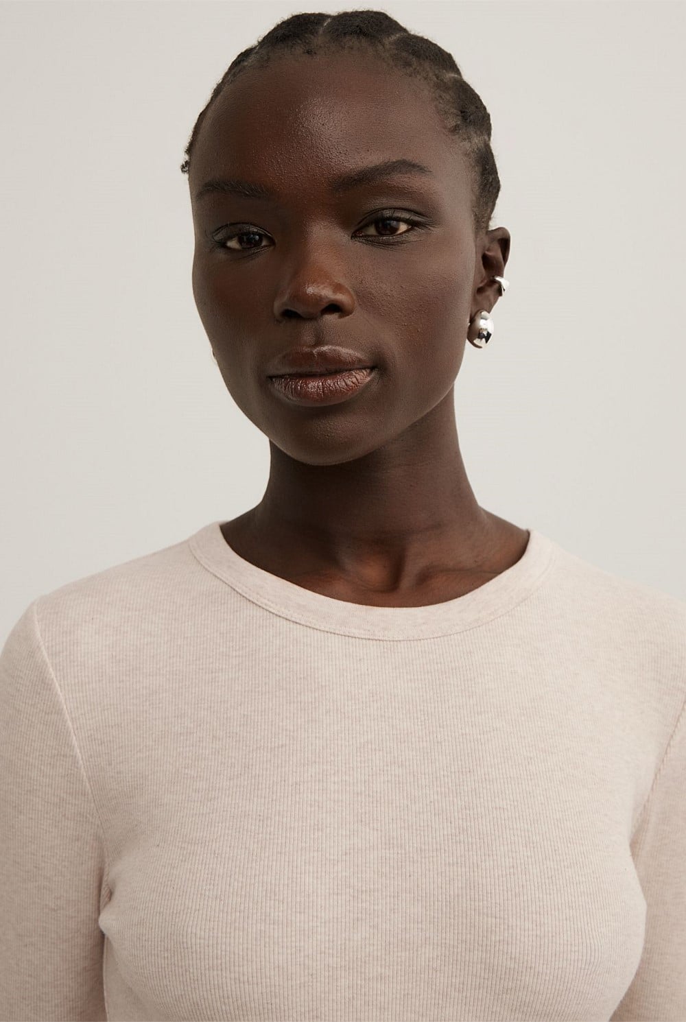 Crew Rib Long Sleeve Top