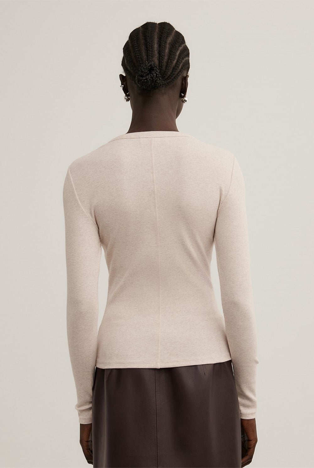 Crew Rib Long Sleeve Top