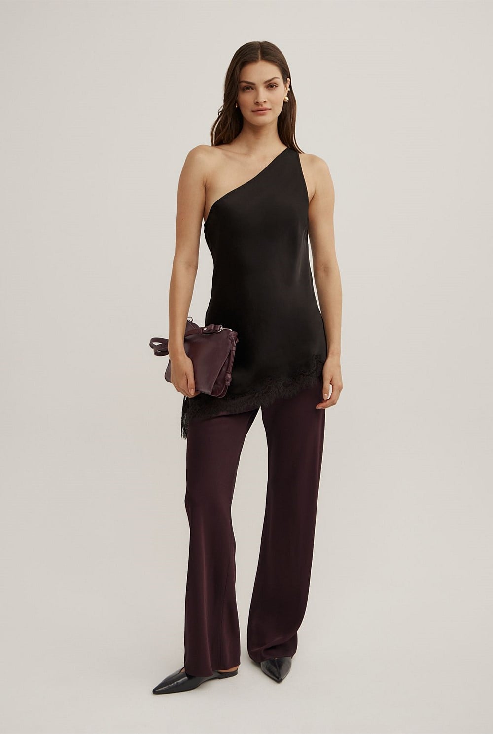 One Shoulder Lace Top