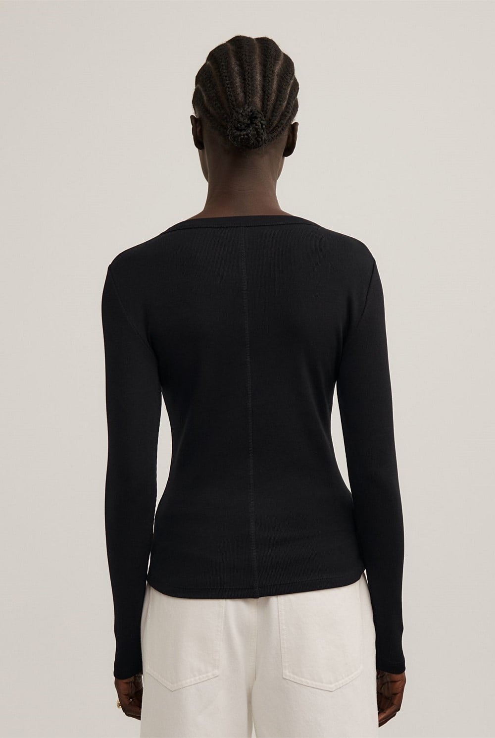 Crew Rib Long Sleeve Top