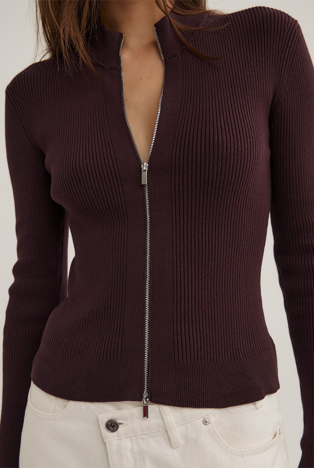 Double Zip Knit Cardigan