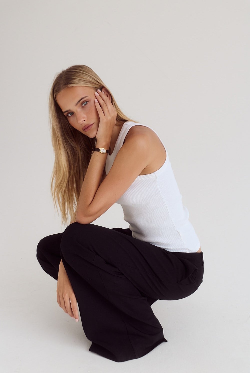 Emmeline Watch | White | Espresso Croc