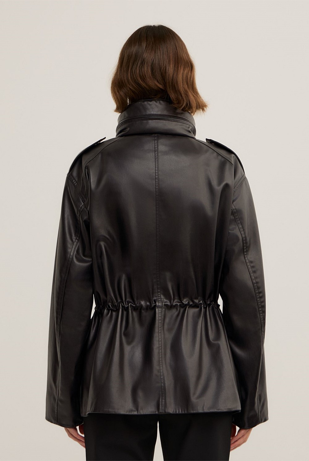 Drawcord Funnel Neck Jacket