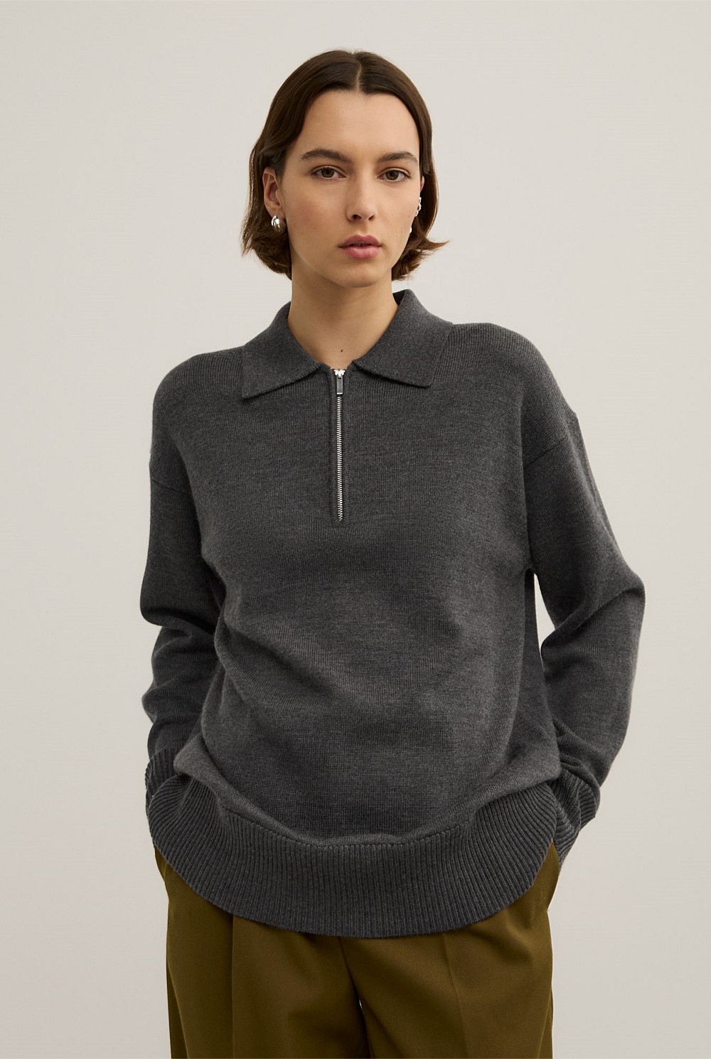 Zip Polo Knit