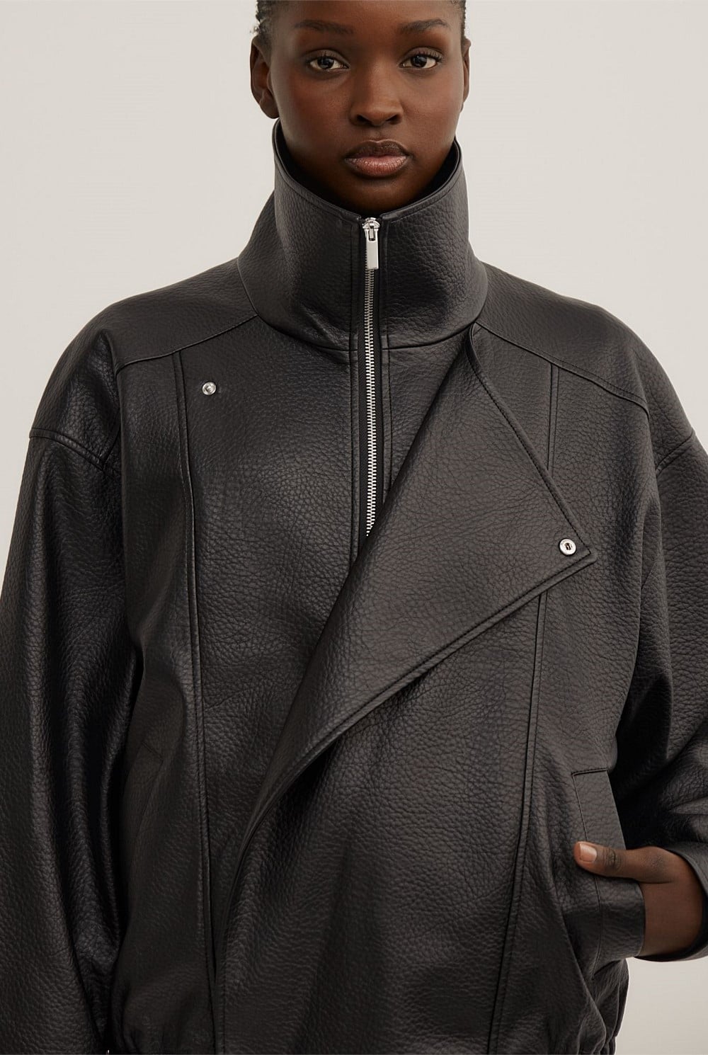 Funnel Neck Bomber Jacket