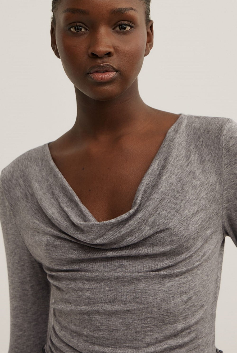 Cowl Neck Long Sleeve Top