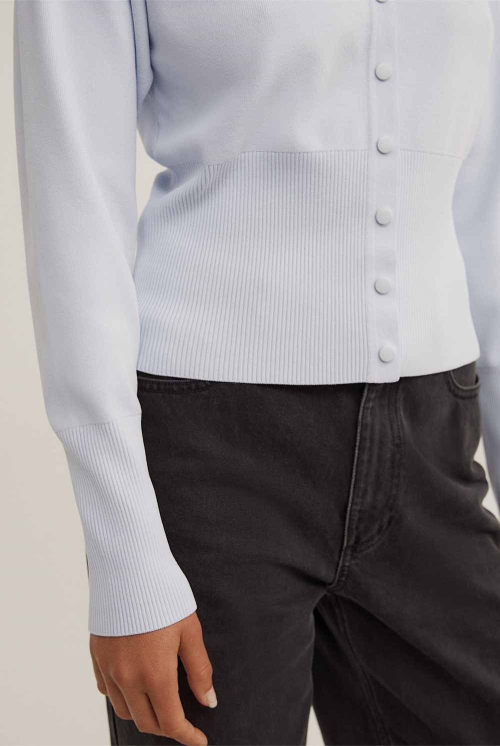 High Rib Knit Cardigan