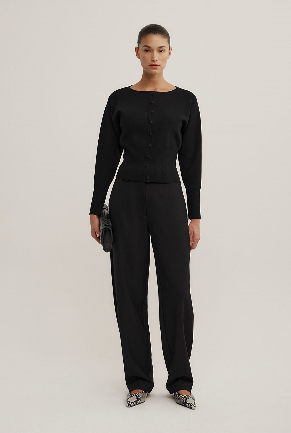 High Rib Knit Cardigan