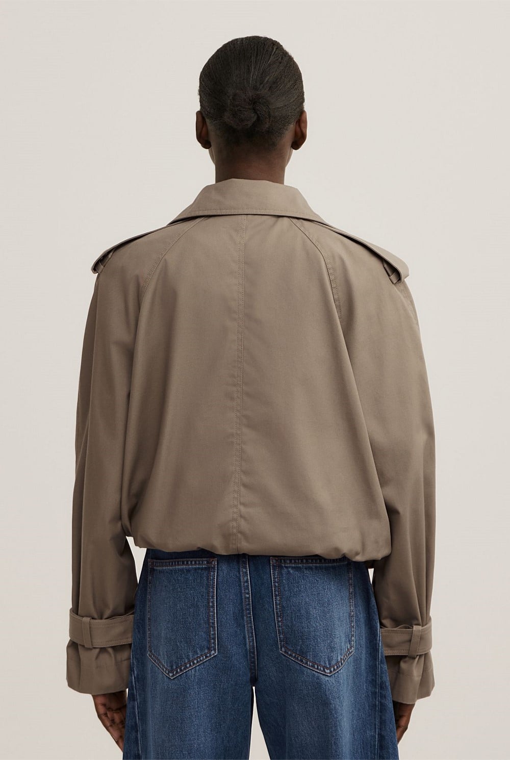 Funnel Neck Trench Coat