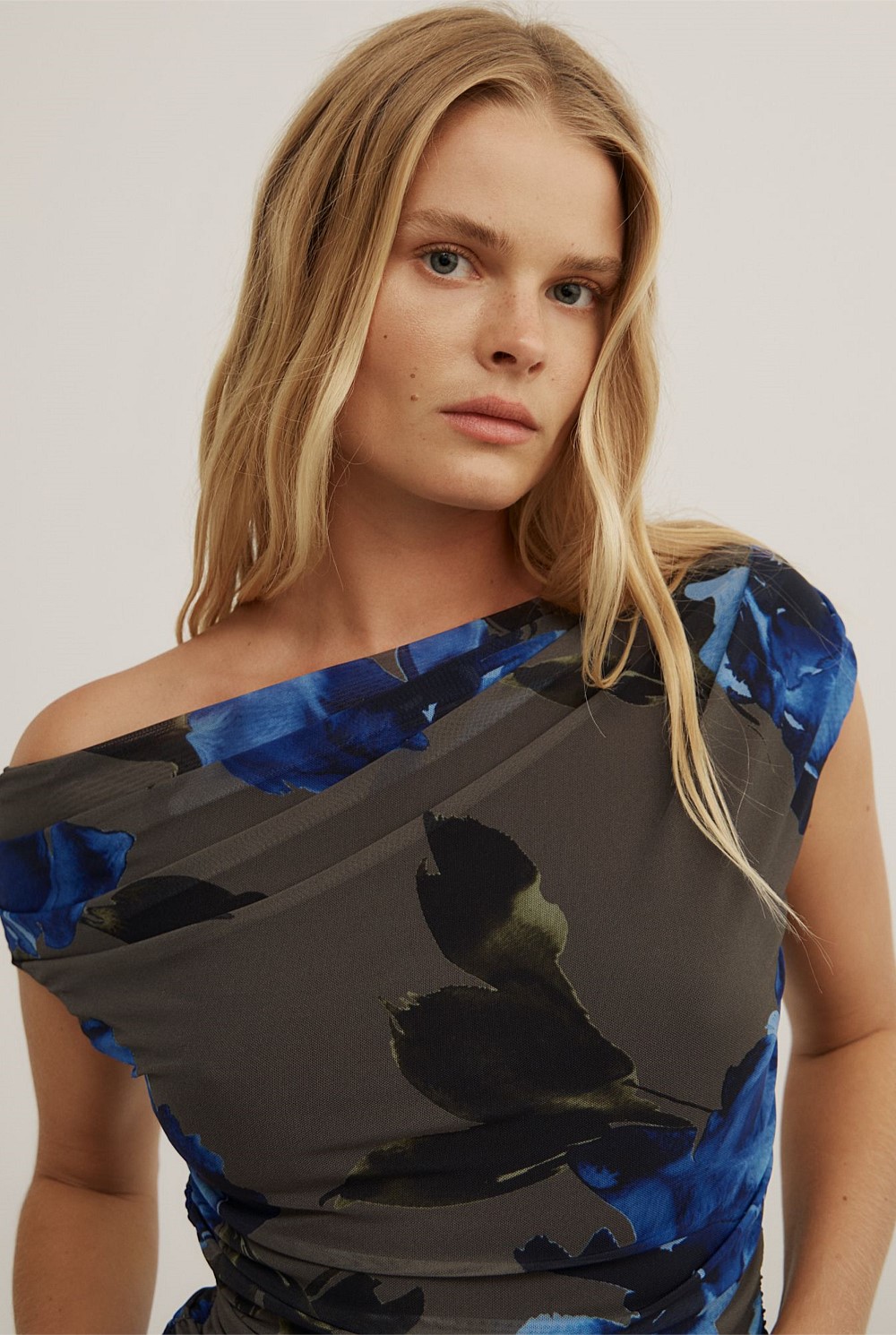 Off Shoulder Mesh Top
