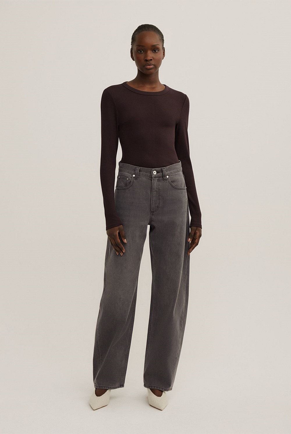 Crew Rib Long Sleeve Top